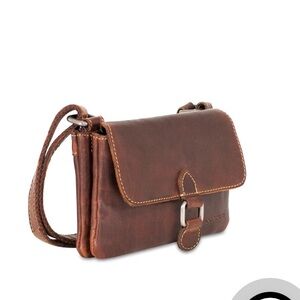 Jack George…Crossbody Bag Leather with Adjustable Strap and Flap Closure